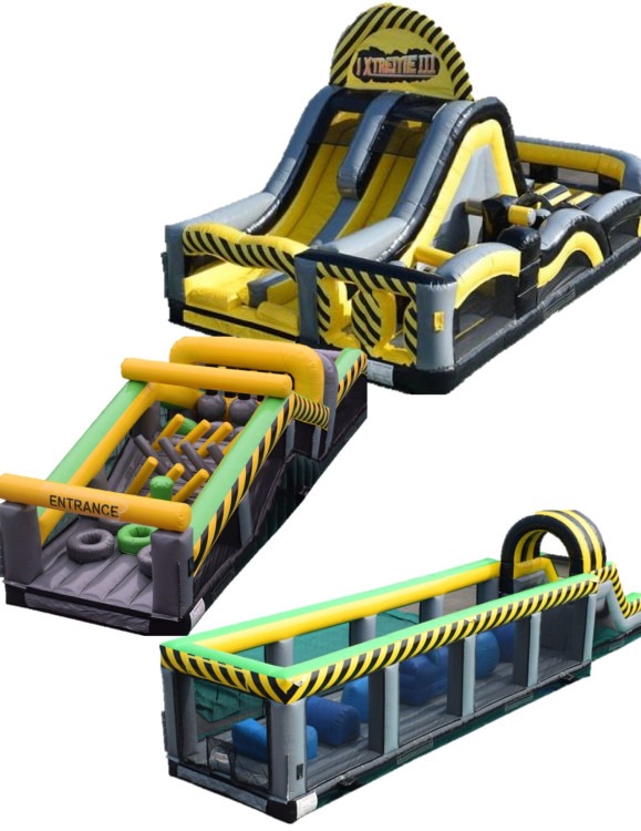 CAUTION OBSTACLE 3- PIECE Xtreme Slide, 1, and 4 WARRIOR BAL