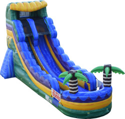 18' Green Oasis Single Lane Water Slide